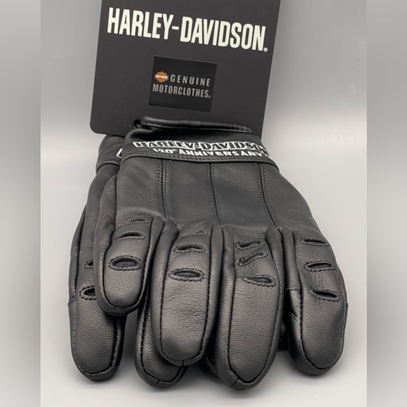 Harley Davidson 120TH Anniversary True North Leather Gloves SZ Medium 97203-23VM - Picture 8 of 10